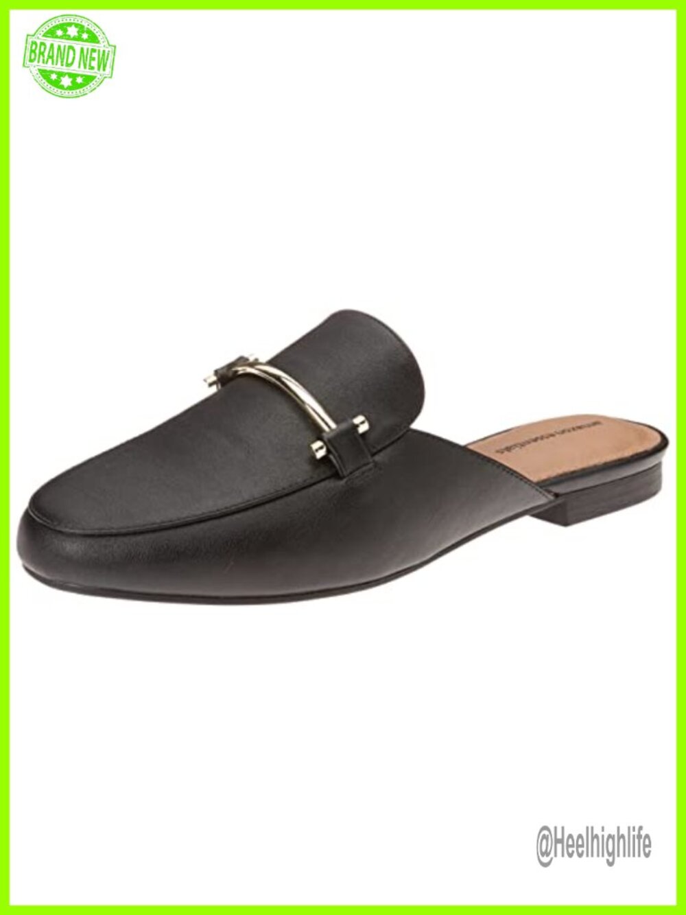 Women's Slip-On Backless Buckle Mule Loafer Faux Leather